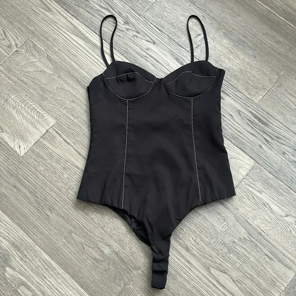 Zara Tops - ✨🆕Zara🆕✨ | Black corset bodysuit with  beading